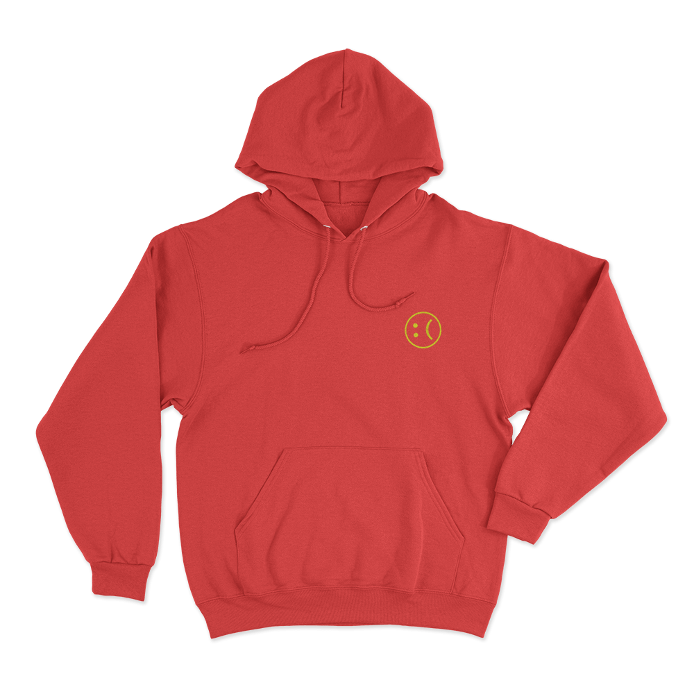 Sad Face Logo Unisex Hoodie Red Sad Face Logo Unisex Hoodie Red