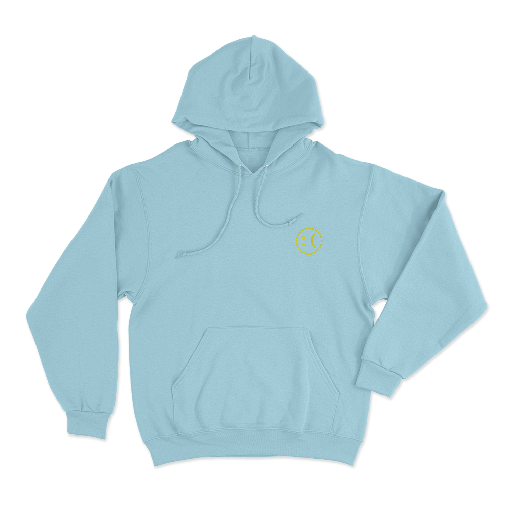 Sad Face Logo Unisex Hoodie Sky Blue Sad Face Logo Unisex Hoodie Sky Blue