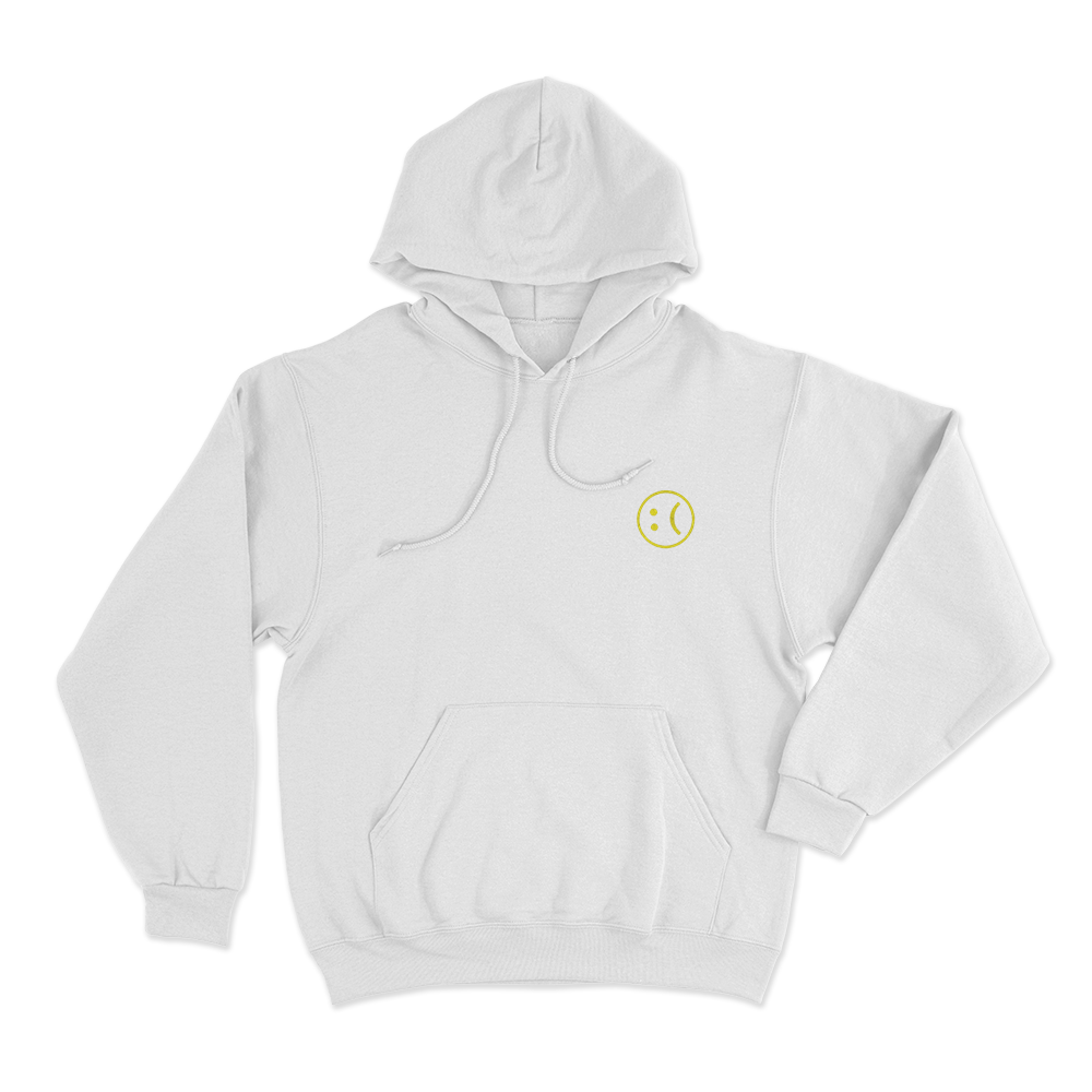 Sad Face Logo Unisex Hoodie White Sad Face Logo Unisex Hoodie White