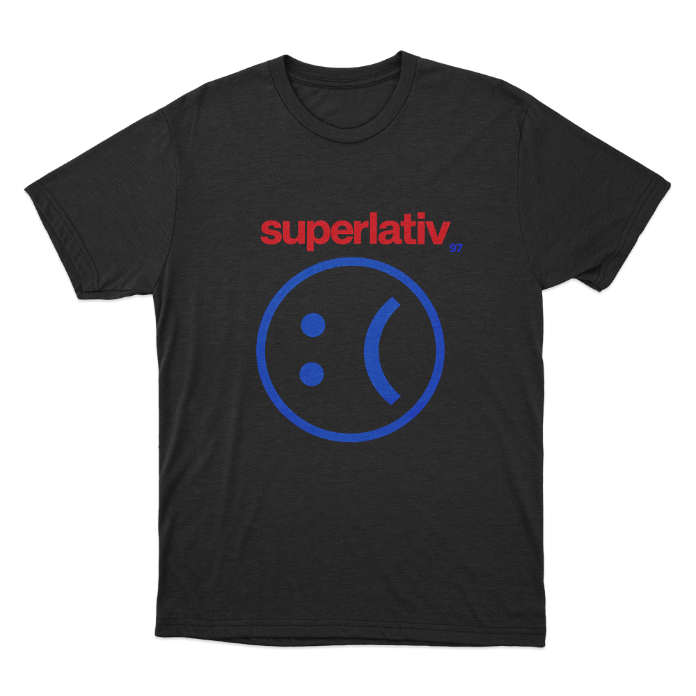 Superlativ Sad Face Unisex T Shirt Black Superlativ Sad Face Unisex T Shirt Black