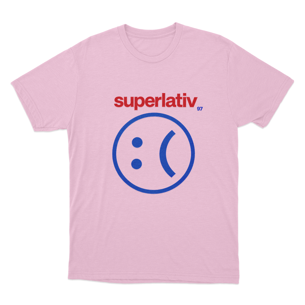 Superlativ Sad Face Unisex T Shirt Pink Superlativ Sad Face Unisex T Shirt Pink